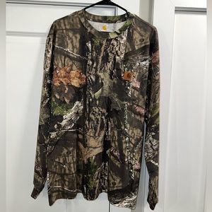 Carhartt Mens Medium Long Sleeve Mossy Oak Camo Pullover T-Shirt